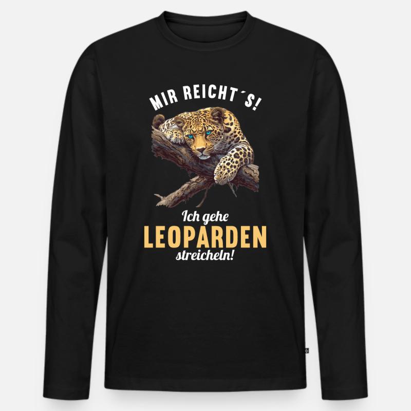 Leoparden Leopard - Männer Premium Bio Langarmshirt - Schwarz