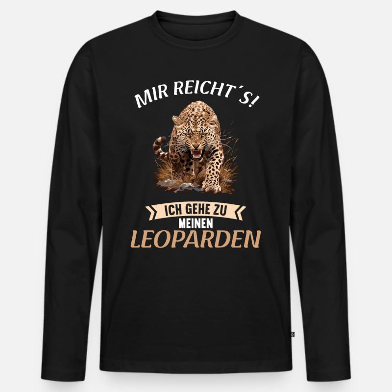 Leoparden Leopard - Männer Premium Bio Langarmshirt - Schwarz