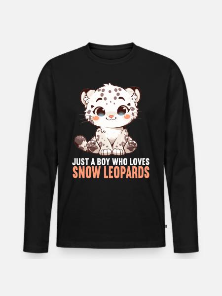 Snow Leopard Schneeleoparden Schneeleopard - Men's Premium Organic Long Sleeve Shirt - black