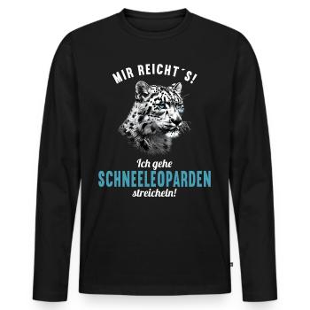 Snow Leopard Schneeleoparden Schneeleopard - Männer Premium Bio Langarmshirt - Schwarz - Vorne - Nico (187cm)