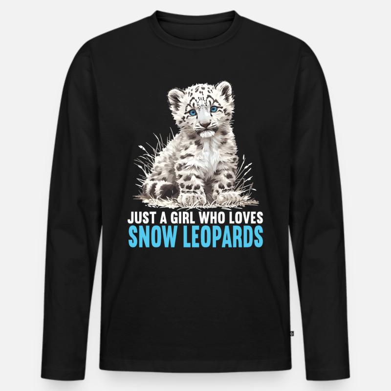 Snow Leopard Schneeleoparden Schneeleopard - Männer Premium Bio Langarmshirt - Schwarz