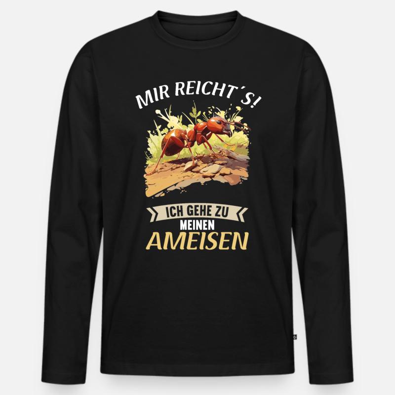 Ant Ameisen Ameise - Männer Premium Bio Langarmshirt - Schwarz