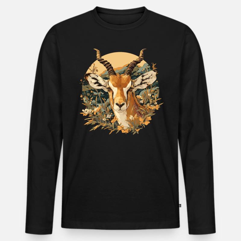 Antelope Antilopen Antilope - Männer Premium Bio Langarmshirt - Schwarz