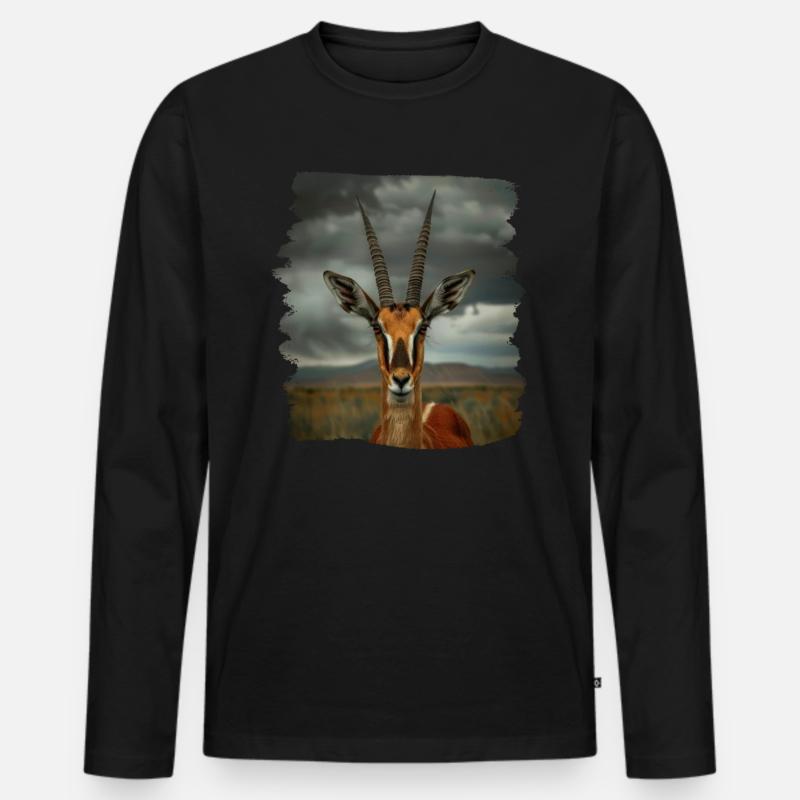 Antelope Antilopen Antilope - Männer Premium Bio Langarmshirt - Schwarz