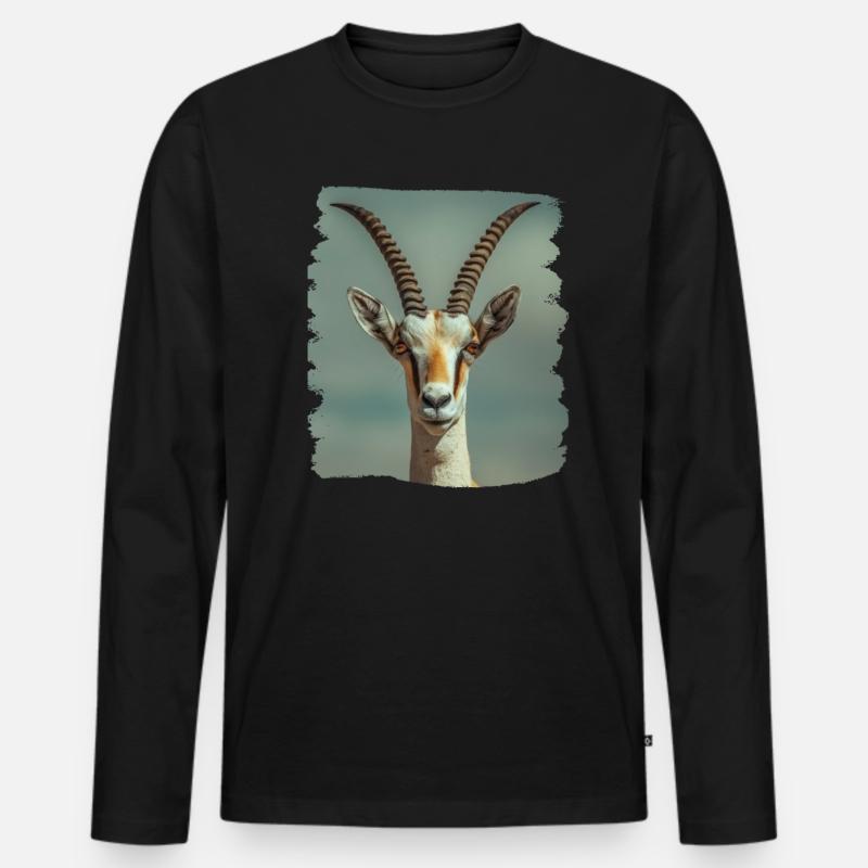 Antelope Antilopen Antilope - Männer Premium Bio Langarmshirt - Schwarz