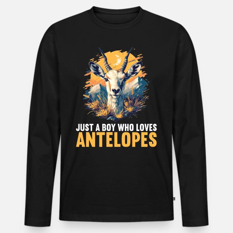 Antelope Antilopen Antilope - Männer Premium Bio Langarmshirt - Schwarz