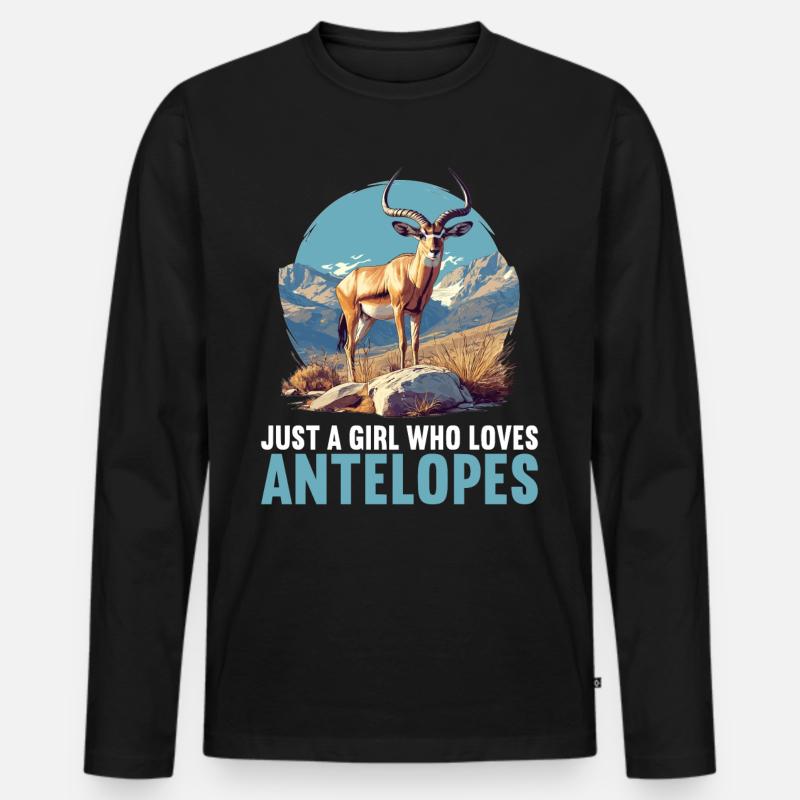 Antelope Antilopen Antilope - Männer Premium Bio Langarmshirt - Schwarz