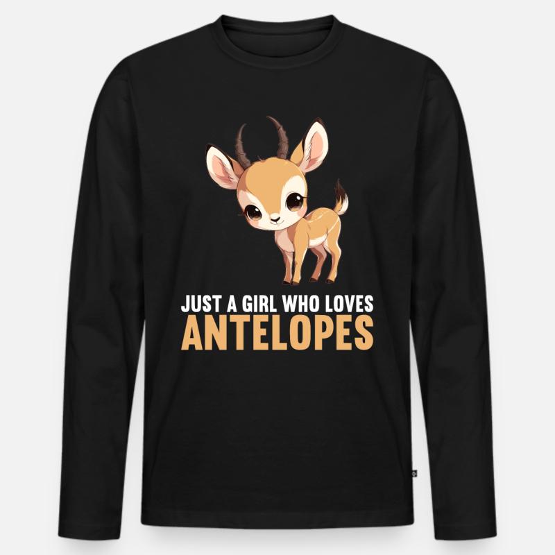 Antelope Antilopen Antilope - Männer Premium Bio Langarmshirt - Schwarz