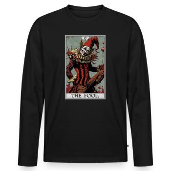 Tarot Cards Tarot Card The Fool The Fool - Men's Premium Organic Long Sleeve Shirt - black - Front - Nico (187cm)