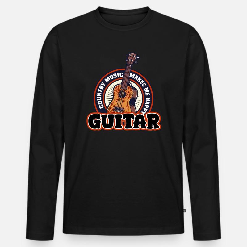 guitar - Männer Premium Bio Langarmshirt - Schwarz