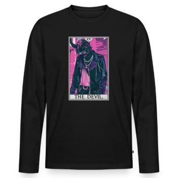 Tarot Cards Tarot Card The Devil The Devil - Men's Premium Organic Long Sleeve Shirt - black - Front - Nico (187cm)
