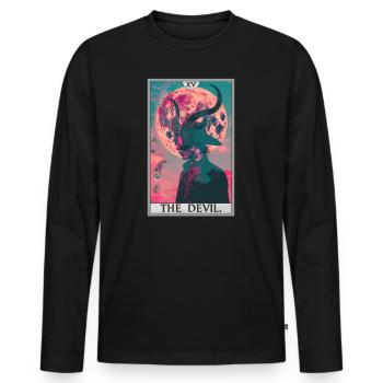Tarot Cards Tarot Card The Devil The Devil - Men's Premium Organic Long Sleeve Shirt - black - Front - Nico (187cm)