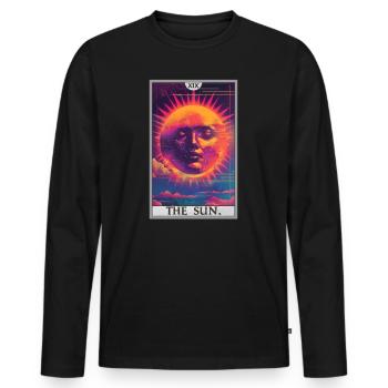 Carte de tarot Carte de tarot Le soleil Le soleil - T-shirt manches longues Premium bio Homme - noir - Devant - Nico (187cm)