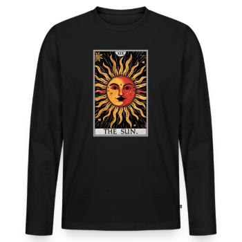 Carte de tarot Carte de tarot Le soleil Le soleil - T-shirt manches longues Premium bio Homme - noir - Devant - Nico (187cm)