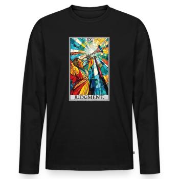 Tarotkarten Tarotkarte 20 Judgment Gericht - Männer Premium Bio Langarmshirt - Schwarz - Vorne - Nico (187cm)