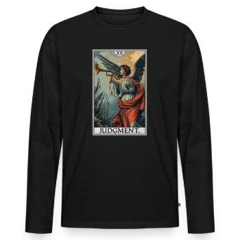 Tarotkarten Tarotkarte 20 Judgment Gericht - Männer Premium Bio Langarmshirt - Schwarz - Vorne - Nico (187cm)
