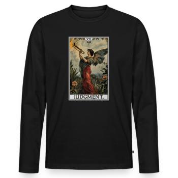 Tarotkarten Tarotkarte 20 Judgment Gericht - Männer Premium Bio Langarmshirt - Schwarz - Vorne - Nico (187cm)