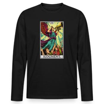 Tarotkarten Tarotkarte 20 Judgment Gericht - Männer Premium Bio Langarmshirt - Schwarz - Vorne - Nico (187cm)