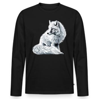 Arctic Fox Polarfüchse Polarfuchs - Men's Premium Organic Long Sleeve Shirt - black - Front - Nico (187cm)
