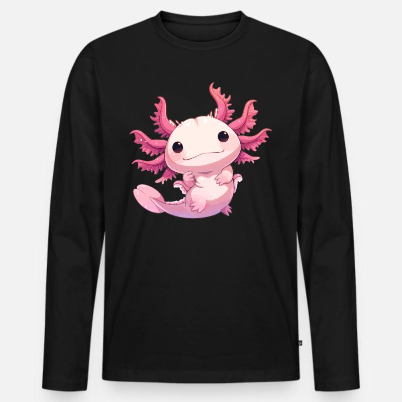 Axolotl - Männer Premium Bio Langarmshirt - Schwarz