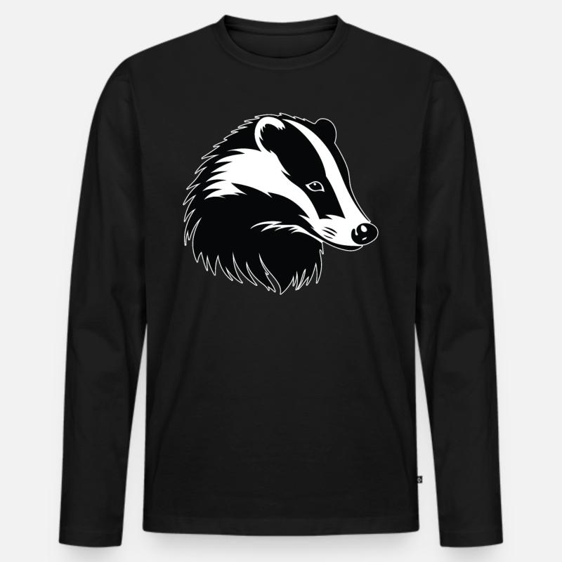 Badger Dachse Dachs - Männer Premium Bio Langarmshirt - Schwarz