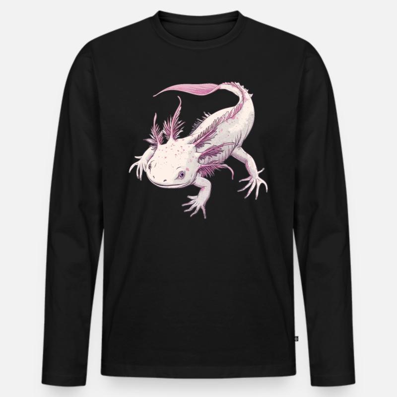 Axolotl - Männer Premium Bio Langarmshirt - Schwarz