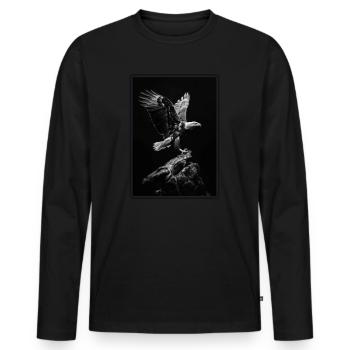 Bald Eagle Weißkopfseeadler - Men's Premium Organic Long Sleeve Shirt - black - Front - Nico (187cm)