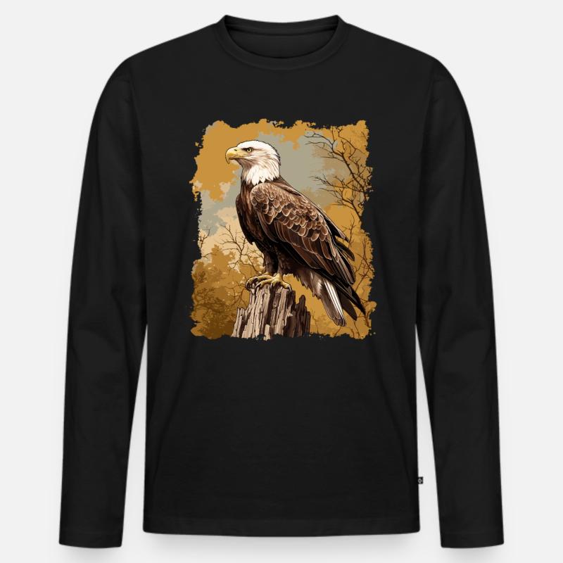 Bald Eagle Weißkopfseeadler - Männer Premium Bio Langarmshirt - Schwarz