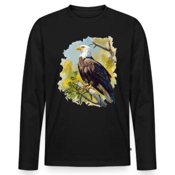 Bald Eagle Weißkopfseeadler - Men's Premium Organic Long Sleeve Shirt - black - Front - Nico (187cm)
