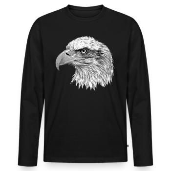 Bald Eagle Weißkopfseeadler - Men's Premium Organic Long Sleeve Shirt - black - Front - Nico (187cm)