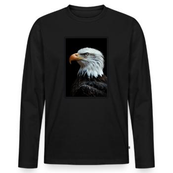 Bald Eagle Weißkopfseeadler - Men's Premium Organic Long Sleeve Shirt - black - Front - Nico (187cm)