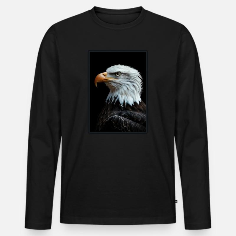 Bald Eagle Weißkopfseeadler - Männer Premium Bio Langarmshirt - Schwarz