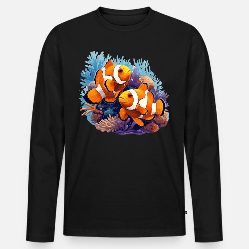 Clownfish Clownfische Clownfisch - Männer Premium Bio Langarmshirt - Schwarz