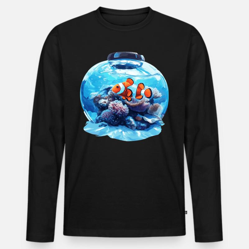 Clownfish Clownfische Clownfisch - Männer Premium Bio Langarmshirt - Schwarz