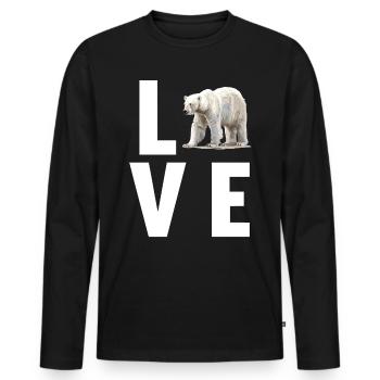 Polar Bear Eisbären Eisbär - Männer Premium Bio Langarmshirt - Schwarz - Vorne - Nico (187cm)