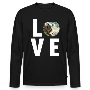 Koalas Koala - T-shirt manches longues Premium bio Homme - noir - Devant - Nico (187cm)