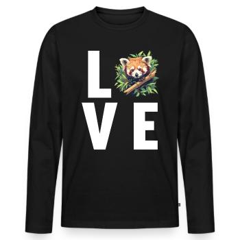 Red Panda Little Pandas Little Red Panda - Men's Premium Organic Long Sleeve Shirt - black - Front - Nico (187cm)