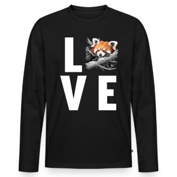 Red Panda Little Pandas Little Red Panda - Men's Premium Organic Long Sleeve Shirt - black - Front - Nico (187cm)