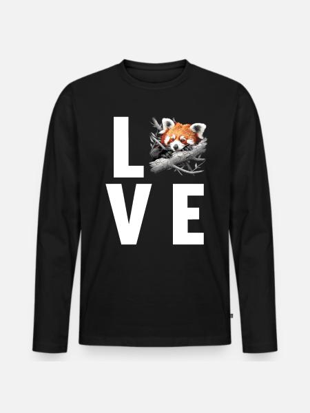 Red Panda Little Pandas Little Red Panda - Men's Premium Organic Long Sleeve Shirt - black