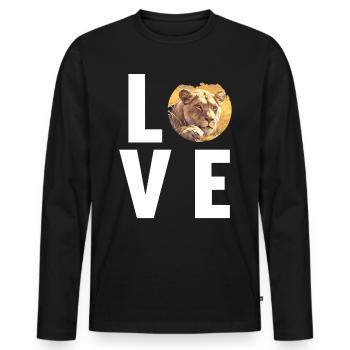 Lionne Lionnes Lionne - T-shirt manches longues Premium bio Homme - noir - Devant - Nico (187cm)