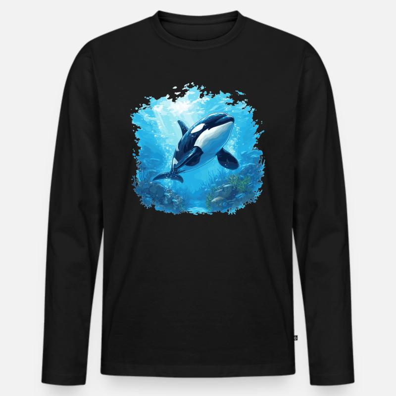 Orcas Orca - Männer Premium Bio Langarmshirt - Schwarz