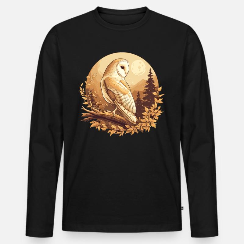 Barn Owl Schleiereulen Schleiereule - Männer Premium Bio Langarmshirt - Schwarz