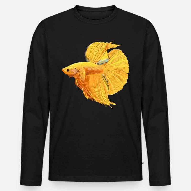 Bettas Betta Fisch Betta - Männer Premium Bio Langarmshirt - Schwarz