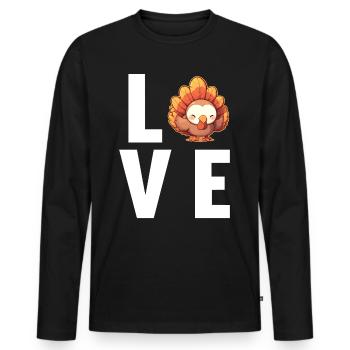Turkey Truthähne Truthahn - Männer Premium Bio Langarmshirt - Schwarz - Vorne - Nico (187cm)