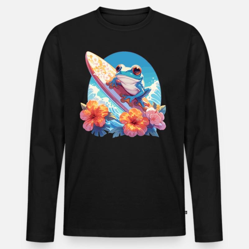 Tree Frog Laubfrösche Laubfrosch - Männer Premium Bio Langarmshirt - Schwarz