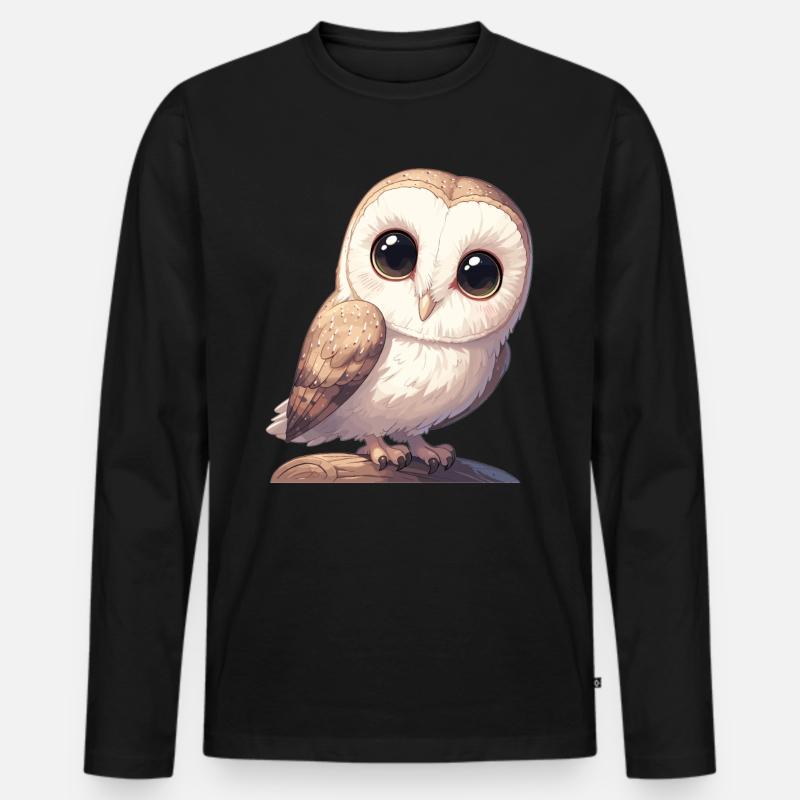 Barn Owl Schleiereulen Schleiereule - Männer Premium Bio Langarmshirt - Schwarz