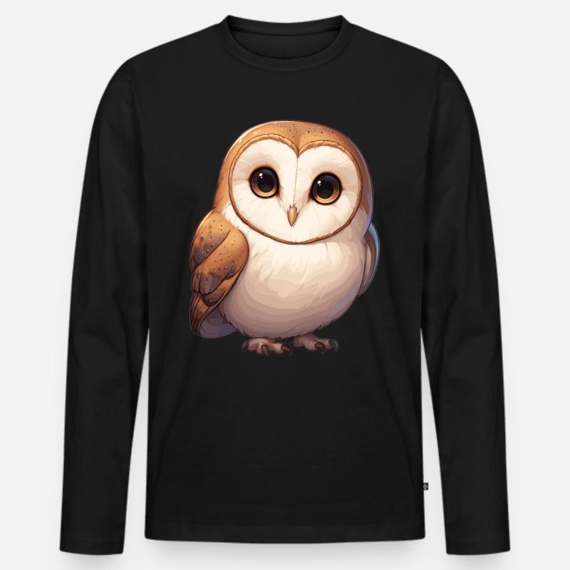 Barn Owl Schleiereulen Schleiereule - Männer Premium Bio Langarmshirt - Schwarz