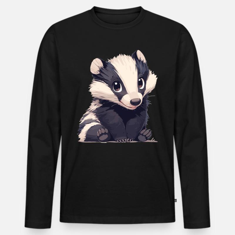 Badger Dachse Dachs - Männer Premium Bio Langarmshirt - Schwarz