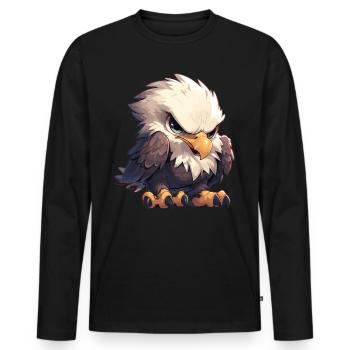 Pygargue à tête blanche Weißkopfseeadler - T-shirt manches longues Premium bio Homme - noir - Devant - Nico (187cm)