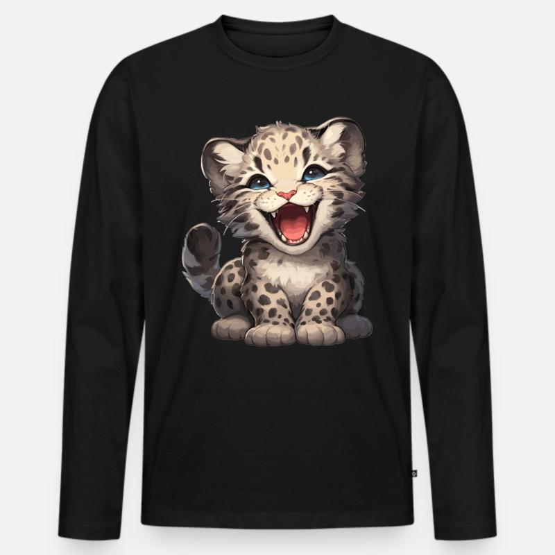 Clouded Leopard Nebelparder - Männer Premium Bio Langarmshirt - Schwarz